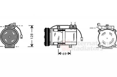 Van Wezel 8200K063 компрессор, кондиционер на HYUNDAI H100 автобус (P)