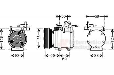 Van Wezel 8200K221 компрессор, кондиционер на HYUNDAI GETZ (TB)