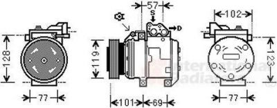 Van Wezel 8200K222 компрессор, кондиционер на HYUNDAI TUCSON (JM)