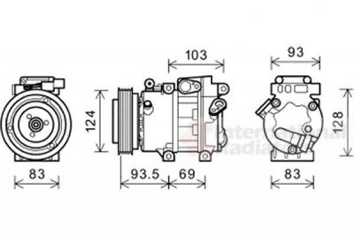 Van Wezel 8200K238 компрессор, кондиционер на KIA CEE'D SW (ED)