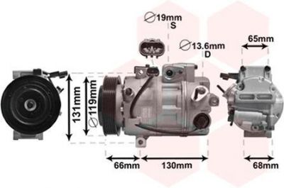 Van Wezel 8200K340 компрессор, кондиционер на HYUNDAI SANTA FE III (DM)