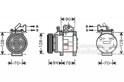 Van Wezel 8300K052 компрессор, кондиционер на KIA CARNIVAL I (UP)