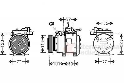 Van Wezel 8300K146 компрессор, кондиционер на HYUNDAI TUCSON (JM)