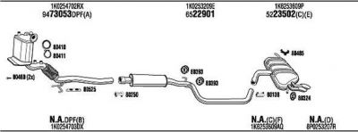 WALKER ADK017398BB система выпуска ог на AUDI A3 (8P1)