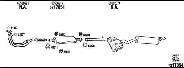 WALKER AR15503 система выпуска ог на ALFA ROMEO 155 (167)