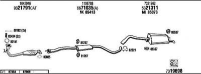 WALKER FO31519 система выпуска ог на FORD ESCORT VII седан (GAL, AFL)