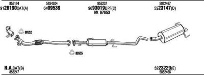 WALKER OPH19464BA система выпуска ог на OPEL ASTRA H GTC (L08)