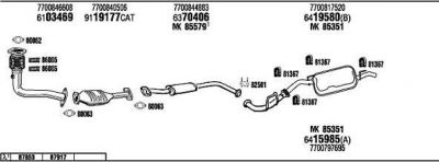 WALKER RE57049 система выпуска ог на RENAULT CLIO I (B/C57_, 5/357_)