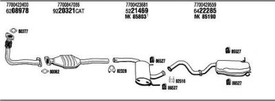 WALKER RE96023A система выпуска ог на RENAULT LAGUNA I (B56_, 556_)