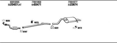 WALKER REK009040A система выпуска ог на RENAULT CLIO II (BB0/1/2_, CB0/1/2_)