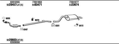 WALKER REK009040BA система выпуска ог на RENAULT CLIO II (BB0/1/2_, CB0/1/2_)