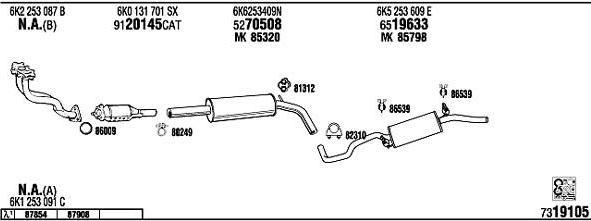 WALKER SE60008 система выпуска ог на SEAT CORDOBA (6K1, 6K2)