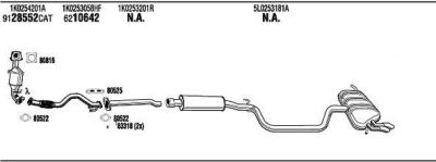 WALKER SKK032750AB система выпуска ог на SKODA YETI (5L)