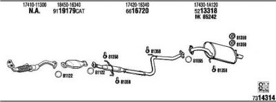 WALKER TO50905 система выпуска ог на TOYOTA COROLLA Liftback (_E9_)