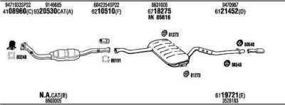 WALKER VOH07258A система выпуска ог на VOLVO V70 I (LV)
