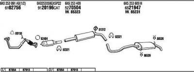 WALKER VW20539 система выпуска ог на VW POLO CLASSIC (6KV2)