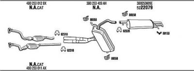 WALKER VW50165 система выпуска ог на VW PASSAT (3B3)