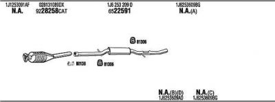 WALKER VWH15459 система выпуска ог на VW GOLF IV (1J1)