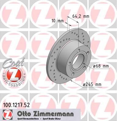 ZIMMERMANN ДИСК ТОРМ BS AUDI SPORT Coat Z (100121752)