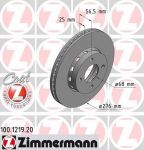 Zimmermann 100.1219.20 тормозной диск на AUDI 80 Avant (8C, B4)