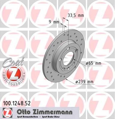 ZIMMERMANN ДИСК ТОРМ BS AUDI SPORT Coat Z ohne ABE (100124852)