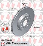 Zimmermann 100.3300.20 тормозной диск на AUDI TT (8J3)