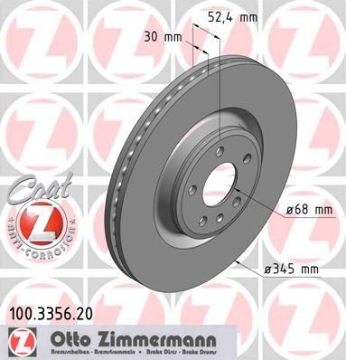 ZIMMERMANN Томозной диск пер AD A6 (100335620)