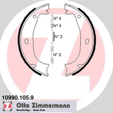 Zimmermann 10990.105.9 комплект тормозных колодок, стояночная тормозная с на 3 (E36)