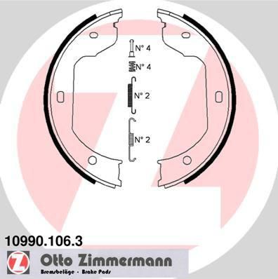 Zimmermann 10990.106.3 комплект тормозных колодок, стояночная тормозная с на VW MULTIVAN V (7HM, 7HN, 7HF, 7EF, 7EM, 7EN)