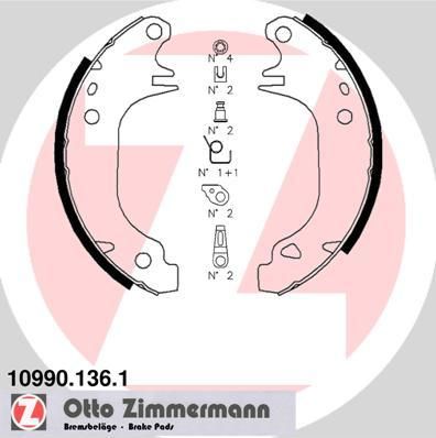 Zimmermann 10990.136.1 комплект тормозных колодок на PEUGEOT 205 II (20A/C)