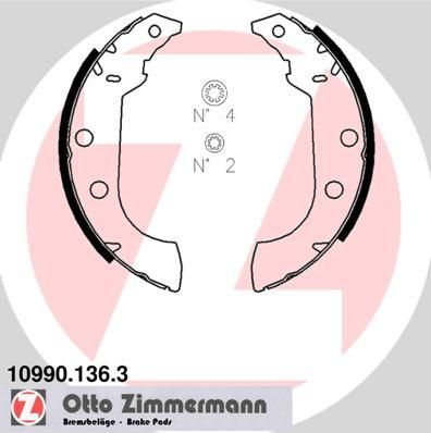 Zimmermann 10990.136.3 комплект тормозных колодок на PEUGEOT 405 I (15B)