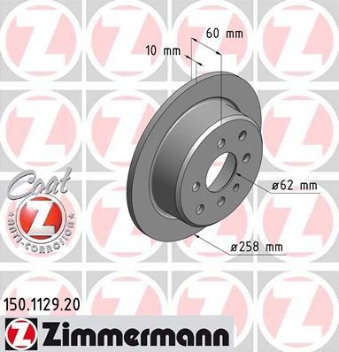 Zimmermann 150.1129.20 тормозной диск на 3 (E30)