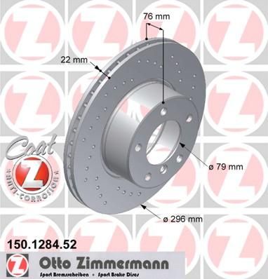 ZIMMERMANN ДИСК ТОРМ E39 ПЕР SPORT (150.1284.52)