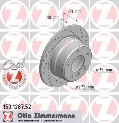 Zimmermann 150.1287.52 тормозной диск на Z3 (E36)