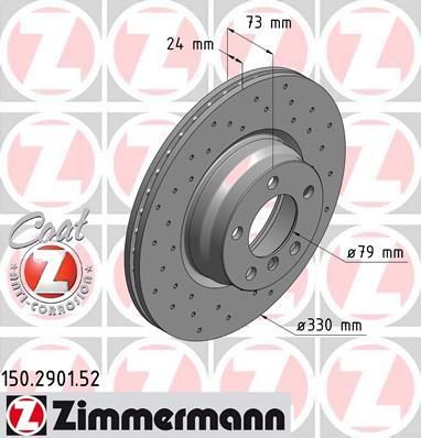 Zimmermann 150.2901.52 тормозной диск на 4 Gran Coupe (F36)