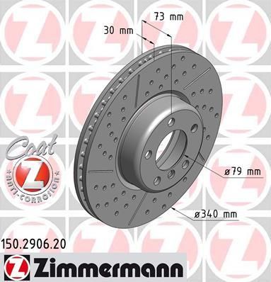 ZIMMERMANN Диски тормозыне 1 (F20) 114 d 10.2012 - 1 (F20) 114 i 11.201 (150290620)