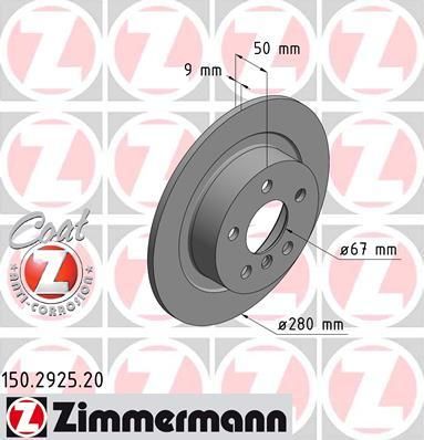 Zimmermann 150.2925.20 тормозной диск на i3 (I01)