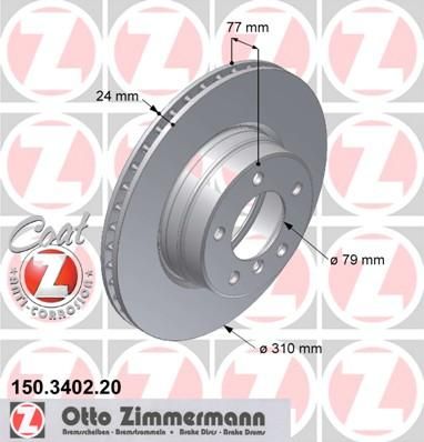 ZIMMERMANN ДИСК ТОРМ BS (150.3402.00) (150340220)