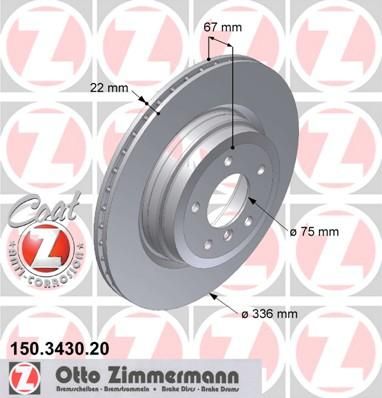 Zimmermann 150.3430.20 тормозной диск на 3 кабрио (E93)