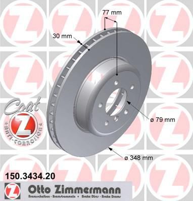 Zimmermann 150.3434.20 тормозной диск на 5 (E60)