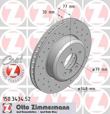 ZIMMERMANN Диск тормозной пер. Sport Coat z 5 Е60 (150343452)
