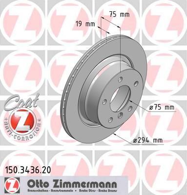 Zimmermann 150.3436.20 тормозной диск на Z4 (E85)