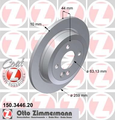 ZIMMERMANN ТОРМОЗНОЙ ДИСК MINI / MINI COOPER S (150.3446.20)