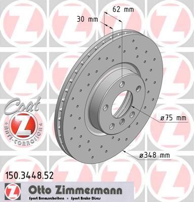 ZIMMERMANN ДИСК ТОРМ X6 E70/E71 F 07/08->> (150344852)