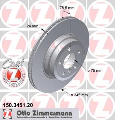 ZIMMERMANN ТОРМОЗНЫЕ ДИСКИ BS X5 (E70) 3.0 D/3.0 SD/3.5 D/4.8I X6 (E71) 30 DX/35 DX/ 35 IX/50 IX (150.3451.20)