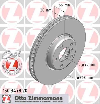 ZIMMERMANN ТОРМОЗНОЙ ДИСК SPORT COAT Z 5(F10) 10->; (150347820)