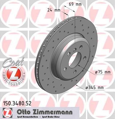 Zimmermann 150.3480.52 тормозной диск на 5 (F10, F18)