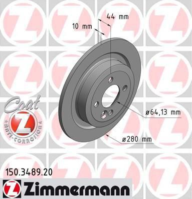 Zimmermann 150.3489.20 тормозной диск на MINI MINI Roadster (R59)