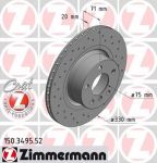 ZIMMERMANN Диски тормозные X3 (F25) sDrive 18d 08.2011-X3 (F25) xDrive 20 d 09.2010-X3 (F25) xDrive 20 (150349552)