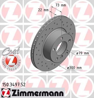 Zimmermann 150.3497.52 тормозной диск на 3 Touring (F31)